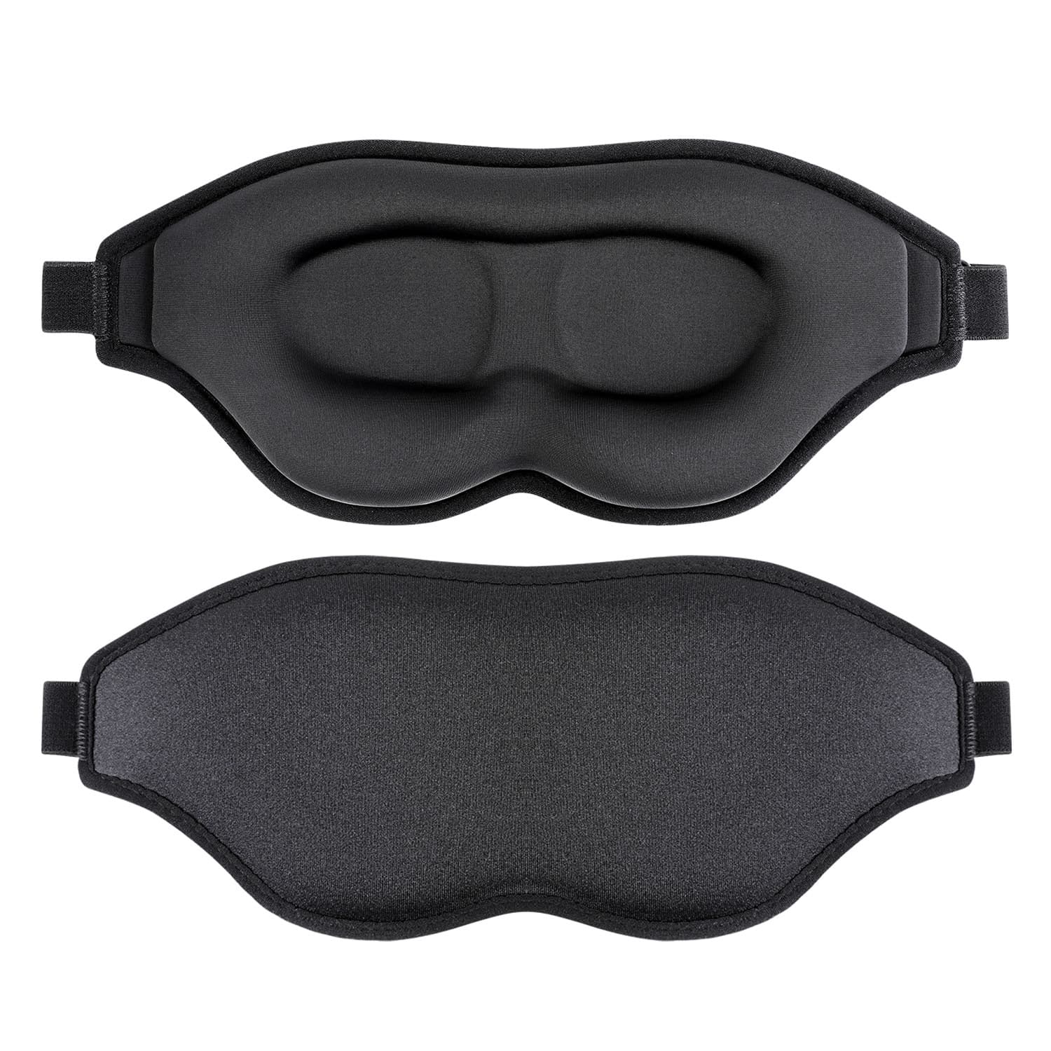 NightVeil weighted sleep mask in Midnight Black — inside eye cups and outside finish